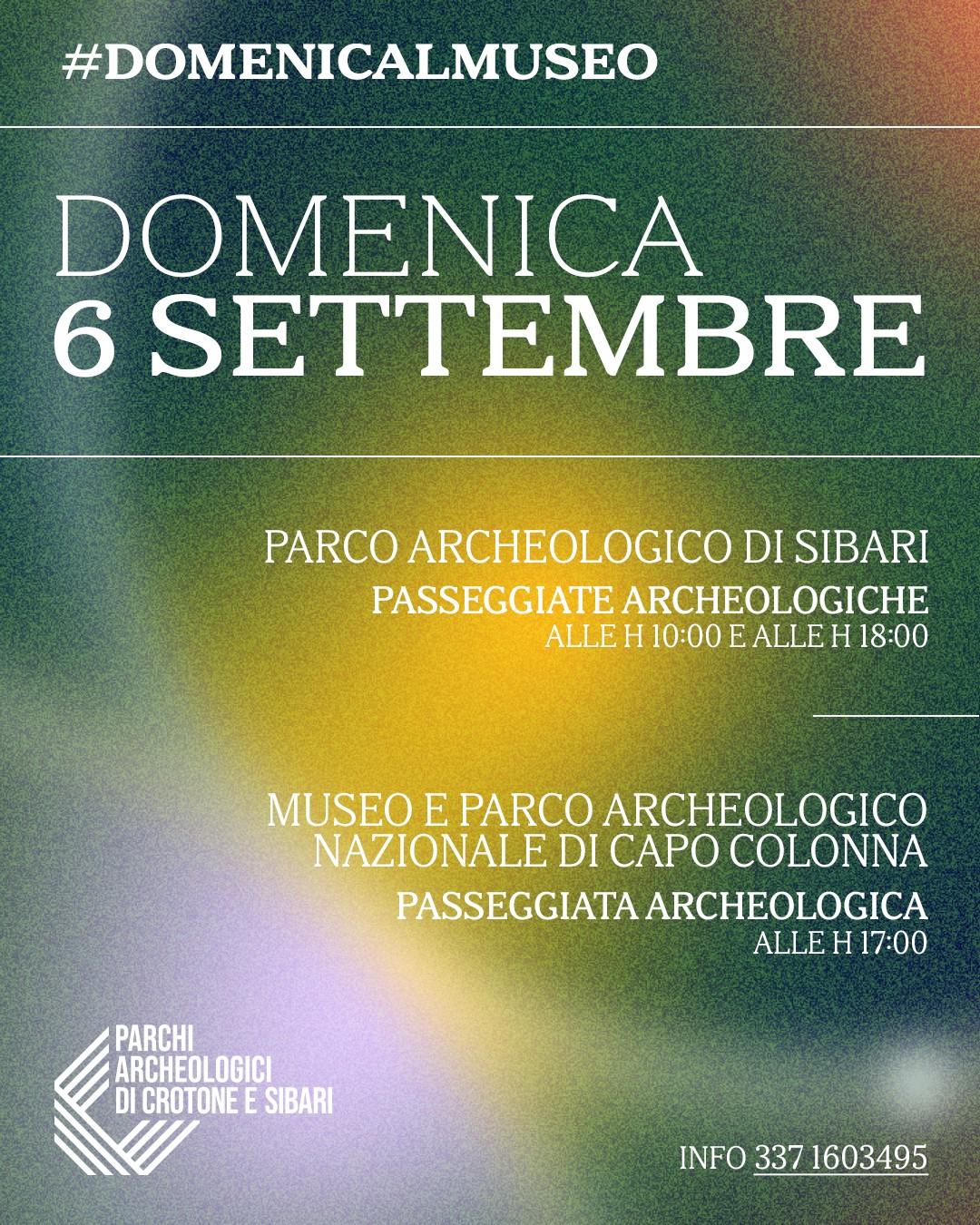 Domenica 6 settembre torna #DomenicaAlMuseo