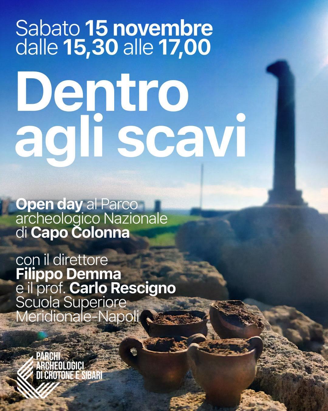 Dentro agli scavi. Open Day al Parco Archeologico Nazionale di Capo Colonna